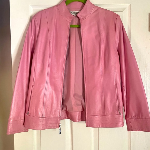 St Johns Pearl Pink Leather Jacket 